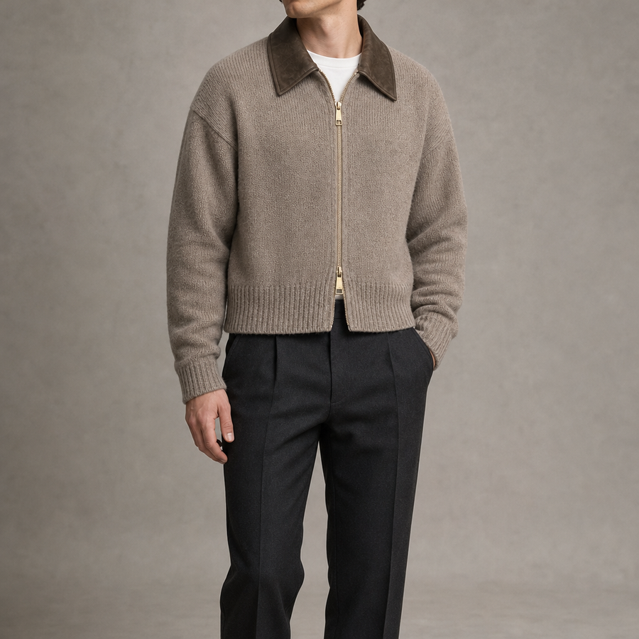 Lawrence Collared Zip Cardigan