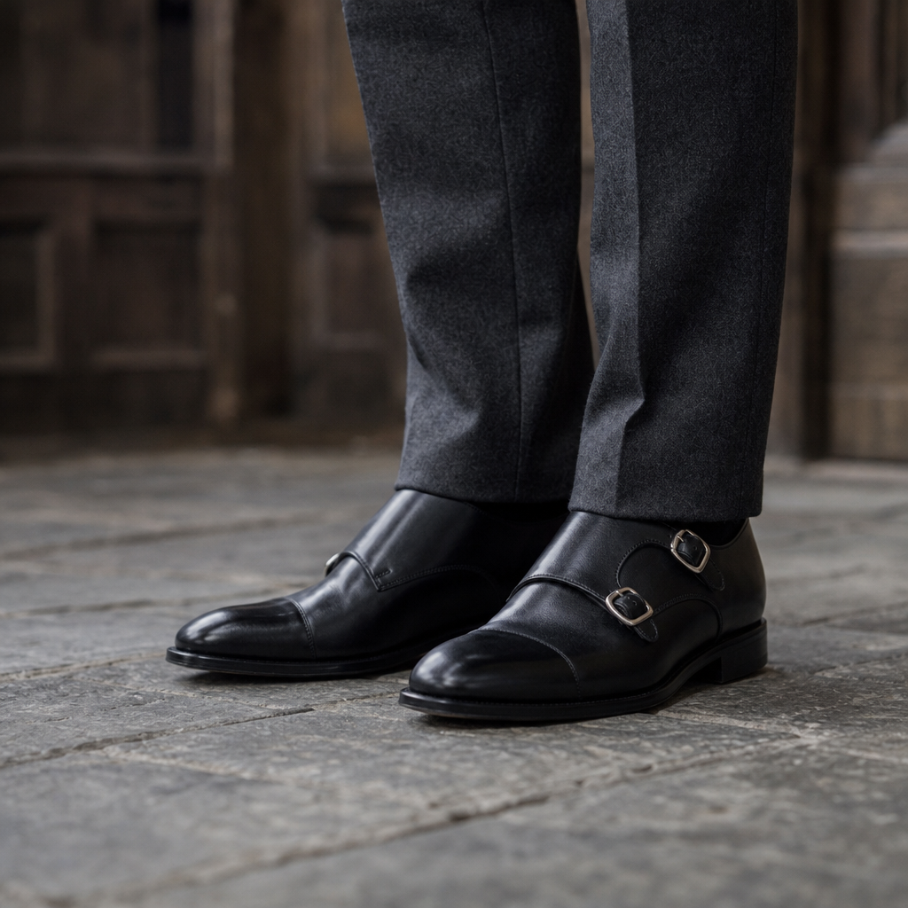 Benedict Leather Monk-Strap Shoes
