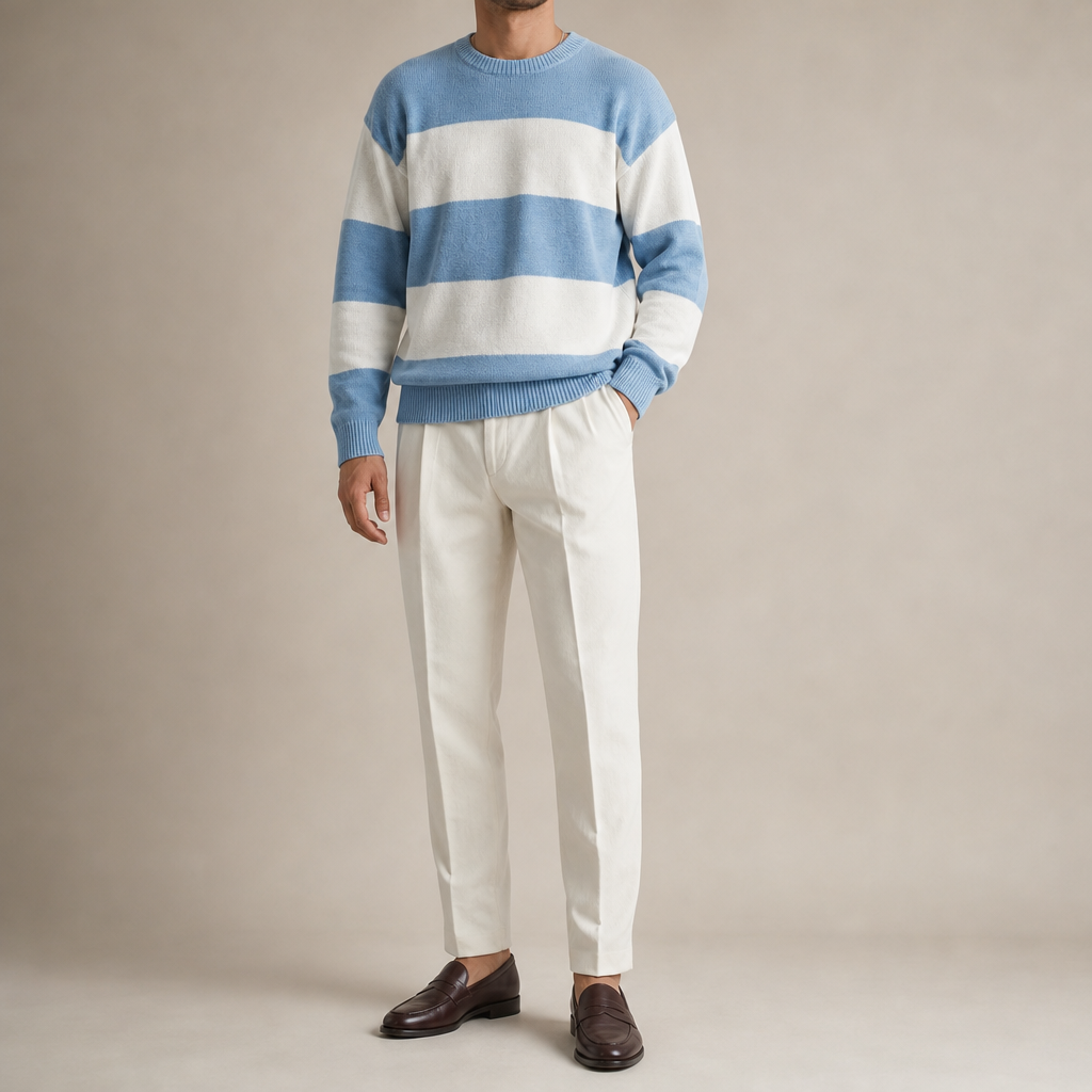 Jasper Striped Crew Neck Sweater