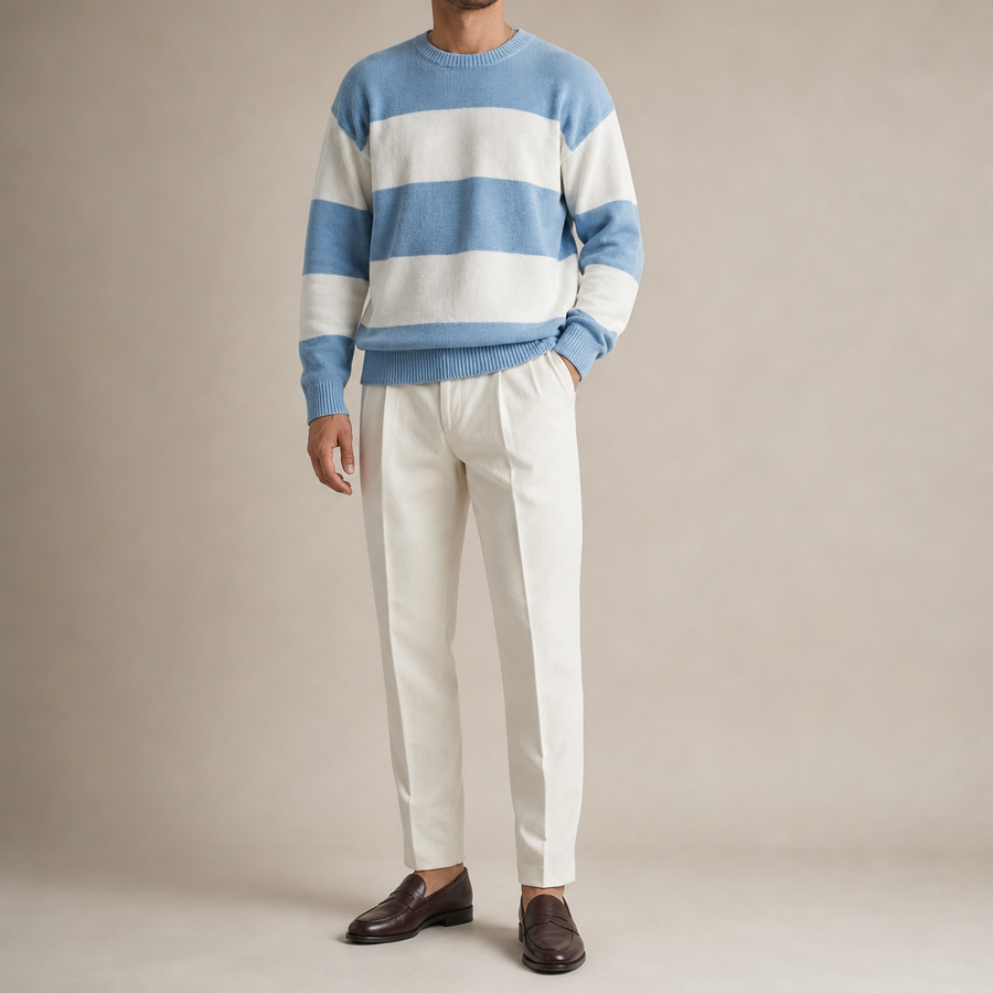 Jasper Striped Crew Neck Sweater