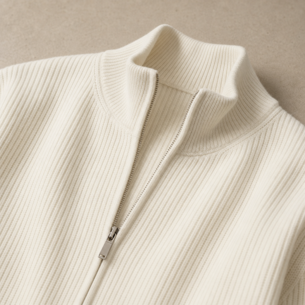 Nolan Ribbed Zip Cardigan