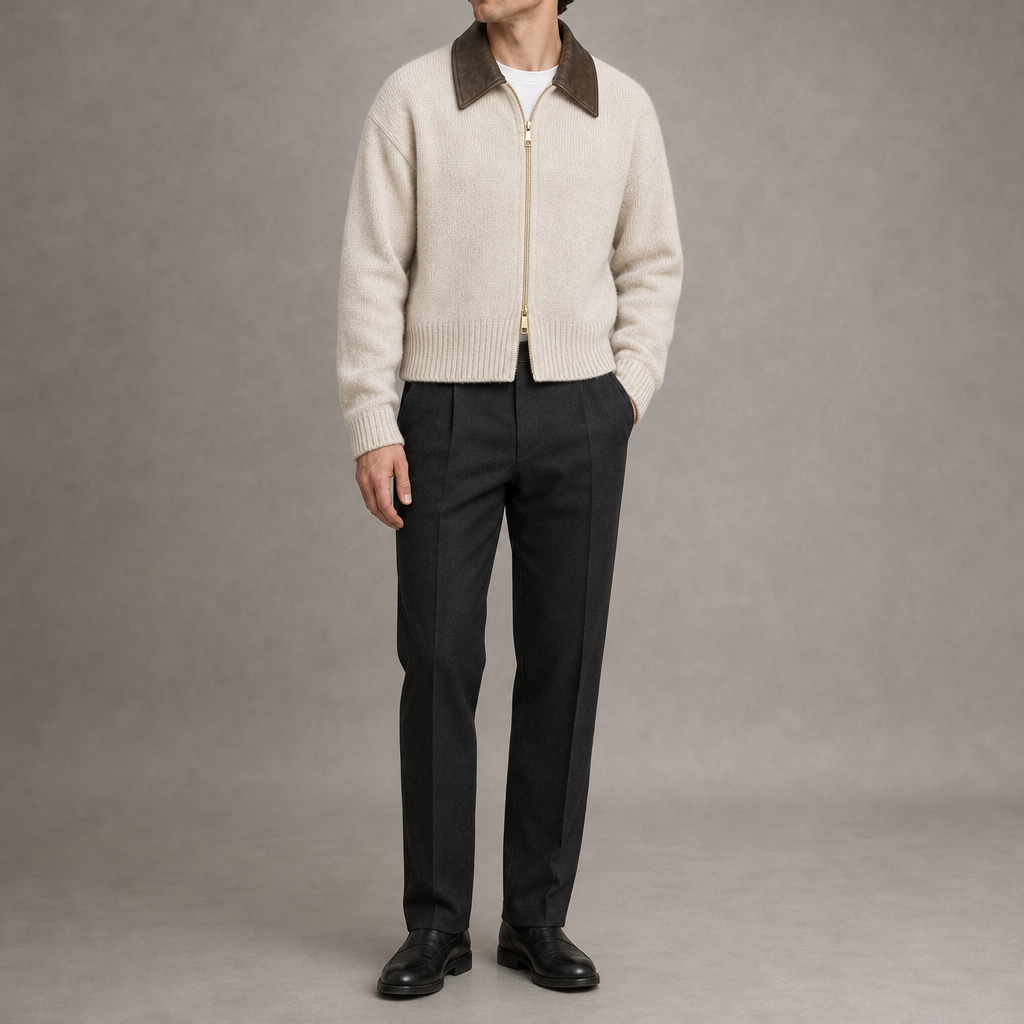 Lawrence Collared Zip Cardigan