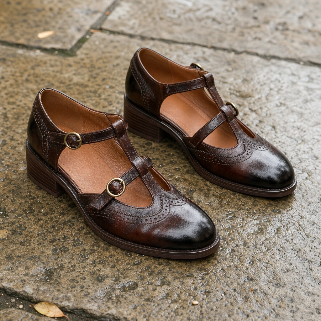 Evelyn Leather Mary Janes