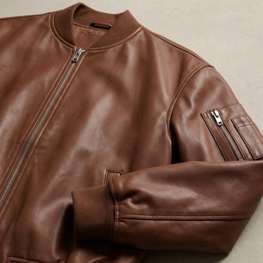 Hadley Leather Bomber Jacket