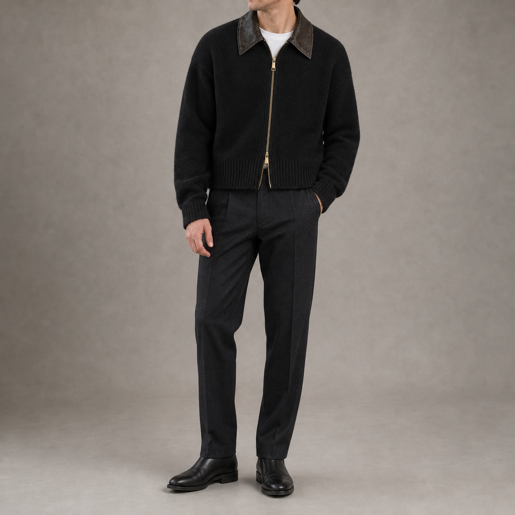 Lawrence Collared Zip Cardigan
